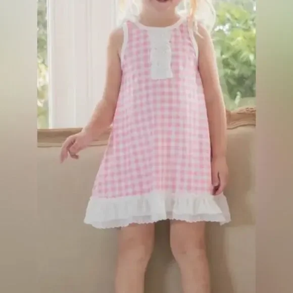 Sugar Bee Gown with Bloomers Peaches Plaid Green 18month NWT IN PACKAGE - Picture 3 of 10